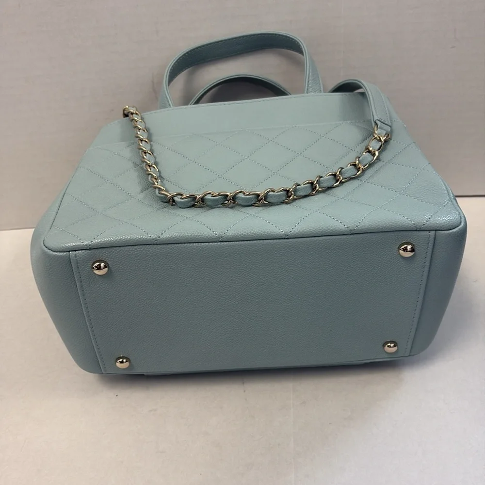 Chanel Business Affinity Blue Quilted Tote